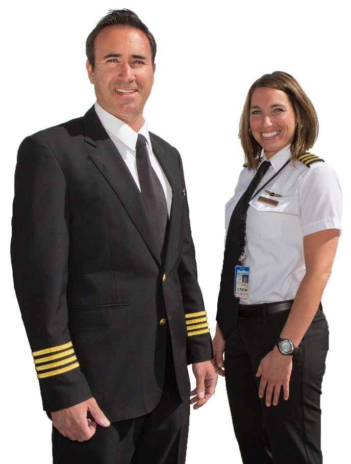 SkyWest Airlines pilots - man and woman
