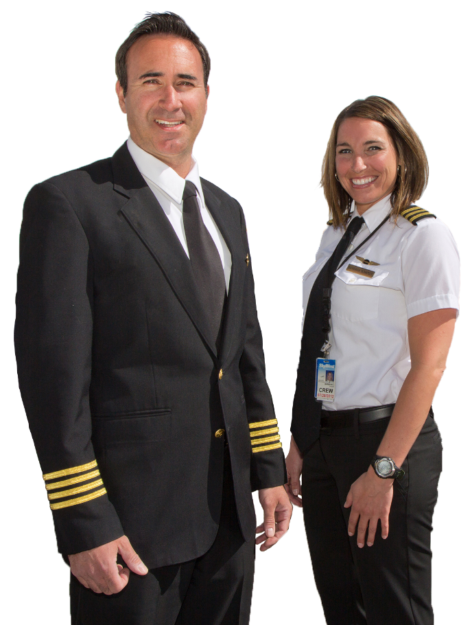 SkyWest Airlines pilots - man and woman