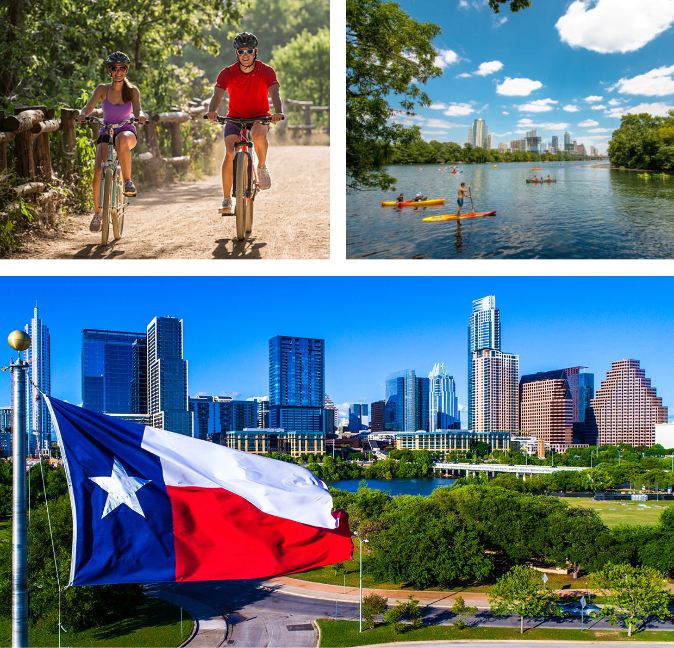Biking, Canoeing and Buildings in Austin, TX