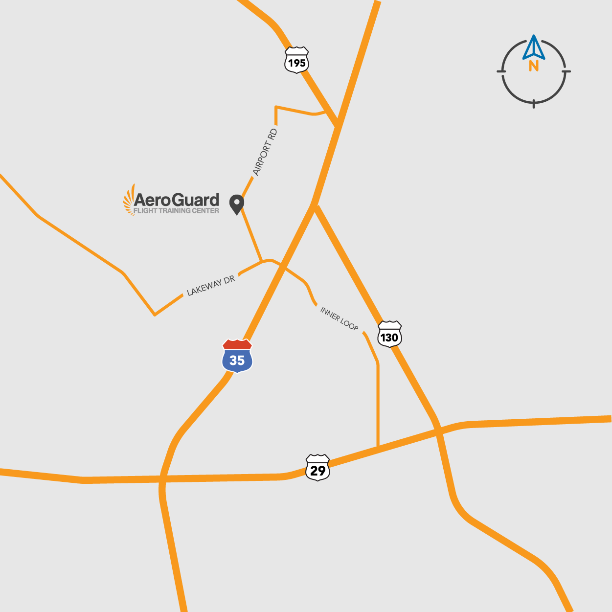 Map of AeroGuard within Georgetown Texas