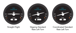 Turn coordinator straight and left turn