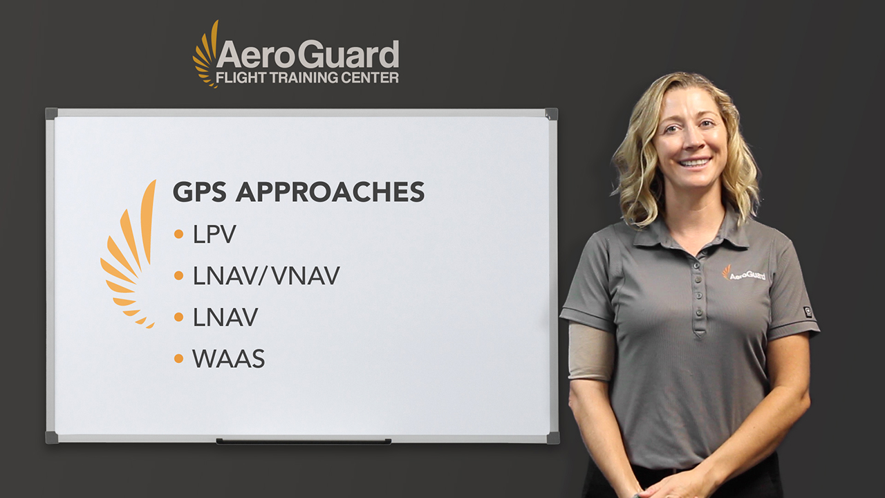 female flight instructor leading video explanation of gps approaches
