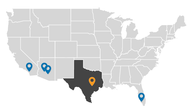 Texas Flight School Map