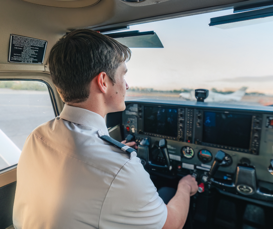 Student Pilot in Training Aircraft